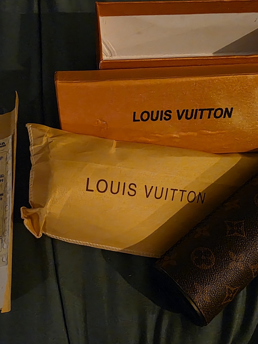 Louis Vuitton Cream-Beige Receipt with Black Logo